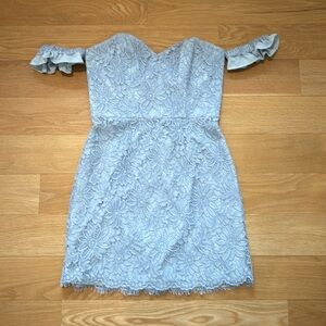 NBD x NAVEN Baby Blue Lace Dress